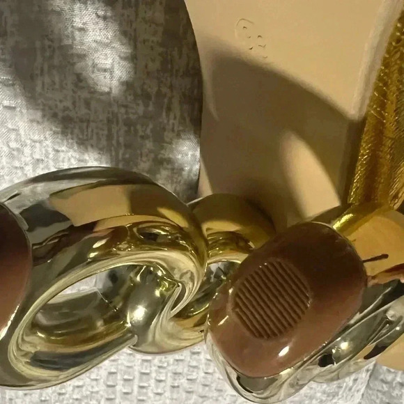 MGOLD SHOES METALLIC SHIMMER OPEN TOE MULE CHAIN FORMAL SEXY HEELS SIZE … - Picture 14 of 14